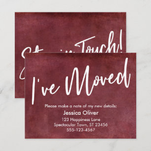 "I ve Moved" Typografie Grunge Rote Ankündigung
