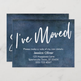"I ve Moved" Typografy Grunge Navy Ankündigung