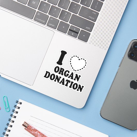 I {VERMISSTES HERZ} ORGANSPENDE AUFKLEBER (Laptop mit iPhone)