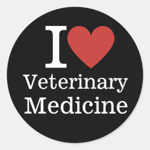 I ❤️ Veterinärmedizin für Studierende/Fakultät Runder Aufkleber