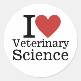 I ❤️ Veterinärwissenschaften für Studierende/Fakul Runder Aufkleber