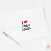 I ❤️ VIDEO SPIELE I LIEBE VIDEO SPIELE I HERZ VIDE QUADRATISCHER AUFKLEBER (Umschlag)