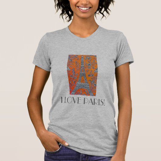 I Vintager Reise LIEBE-PARIS T - Shirt (Vorderseite)