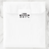 I Void Warranties Funny Quadratischer Aufkleber (Tasche)