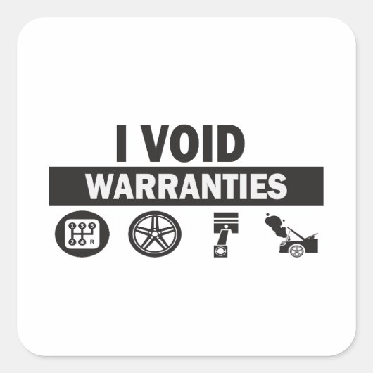 I Void Warranties Funny Quadratischer Aufkleber (Vorderseite)