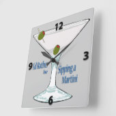 I von Rather Be Sipping a Martini SquareWall Clock Quadratische Wanduhr (Winkel)