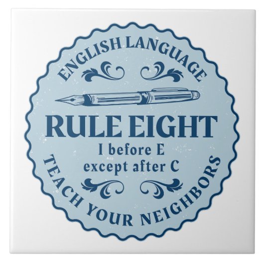 I vor E, außer nach C Rule Funny Fliese (Vorderseite)