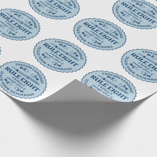 I vor E, außer nach C Rule Funny Geschenkpapier (Ecke)