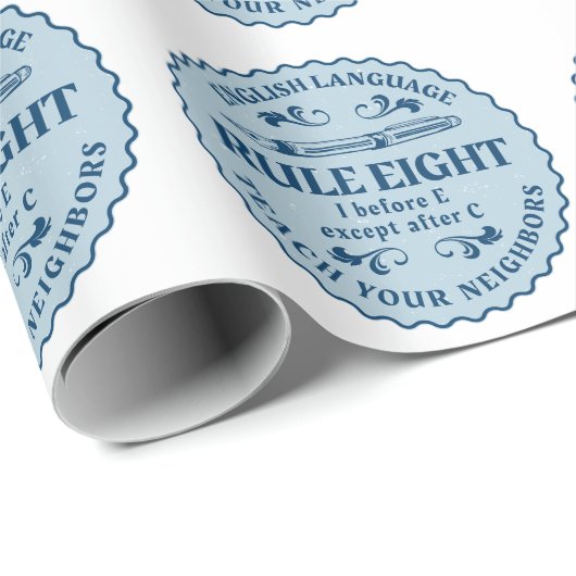 I vor E, außer nach C Rule Funny Geschenkpapier (Rolleneckpunkt)