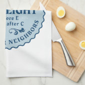 I vor E, außer nach C Rule Funny Geschirrtuch (Viertel Falte)