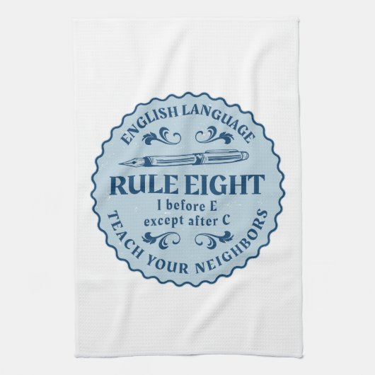 I vor E, außer nach C Rule Funny Geschirrtuch (Vertikal)