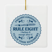 I vor E, außer nach C Rule Funny Keramikornament (Rückseite)