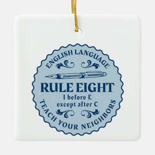 I vor E, außer nach C Rule Funny Keramikornament (Vorderseite)