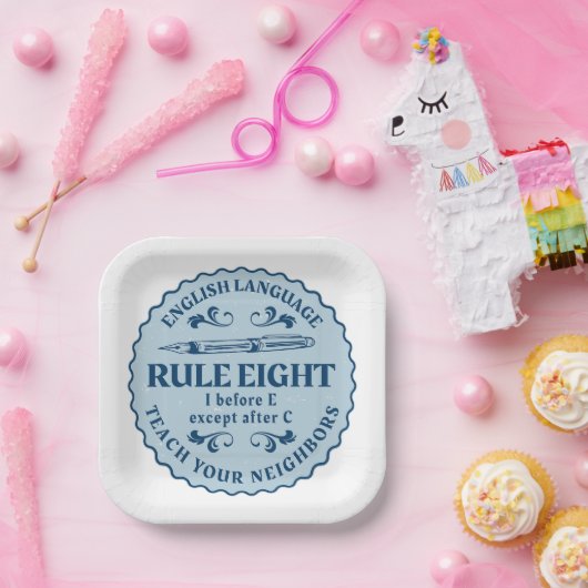 I vor E, außer nach C Rule Funny Pappteller (Party)