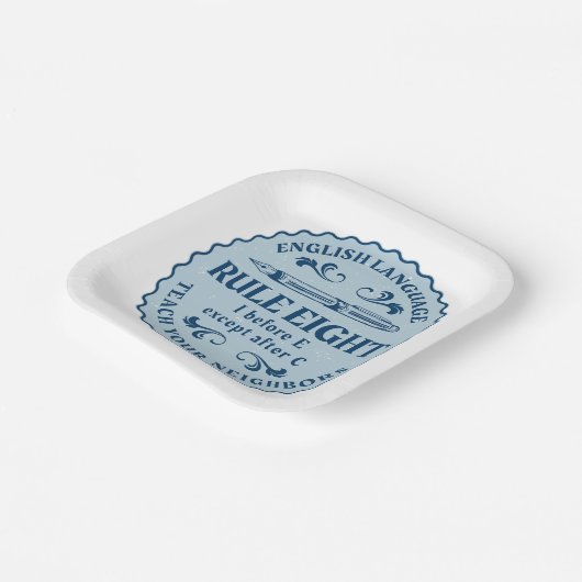 I vor E, außer nach C Rule Funny Pappteller (Gewinkelt)