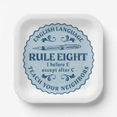 I vor E, außer nach C Rule Funny Pappteller (Vorderseite)