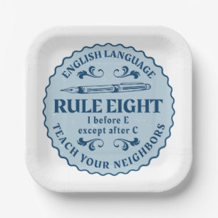 I vor E, außer nach C Rule Funny Pappteller