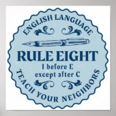 I vor E, außer nach C Rule Funny Poster (Vorne)