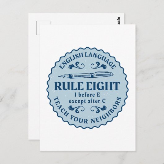 I vor E, außer nach C Rule Funny Postkarte (Vorne/Hinten)