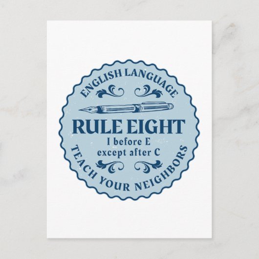 I vor E, außer nach C Rule Funny Postkarte (Vorderseite)