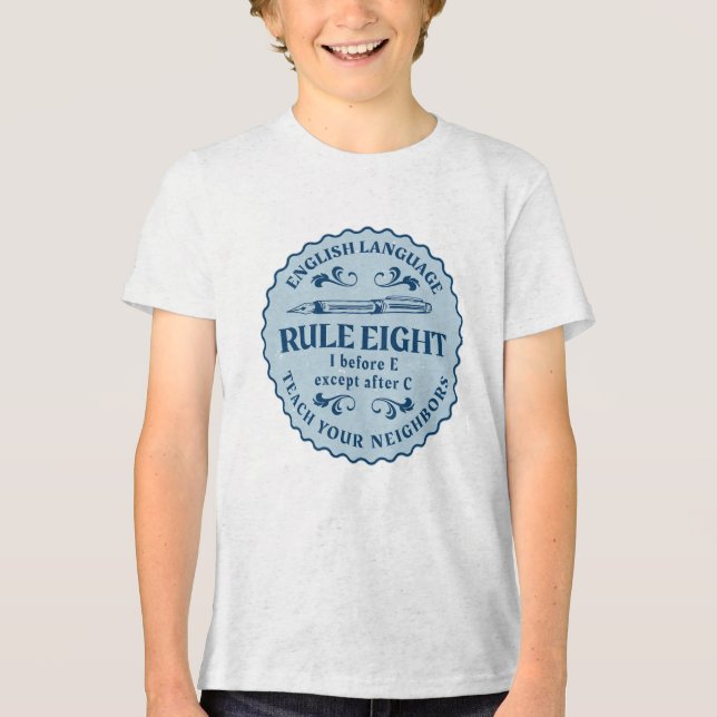 I vor E, außer nach C Rule Funny Tri-Blend Shirt (Vorderseite)