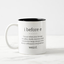 I Vor E - Grammatikregel-Tasse