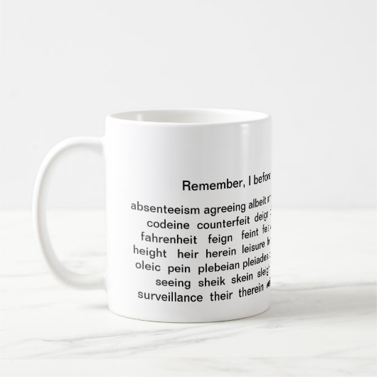 I vor e-Kaffee-Tasse Kaffeetasse (Links)
