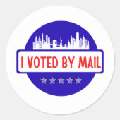 I Voted by Mail Runder Aufkleber (Vorderseite)