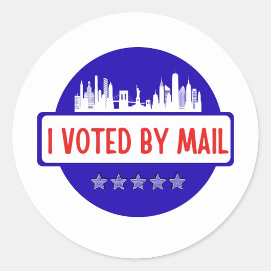 I Voted by Mail Runder Aufkleber (Vorderseite)