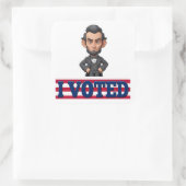 I Voted Character Quadratischer Aufkleber (Tasche)