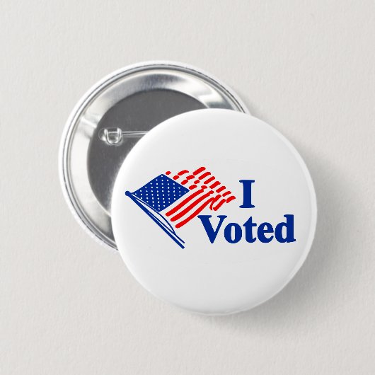 I Voted United States Flag Sticker Button (Vorne & Hinten)
