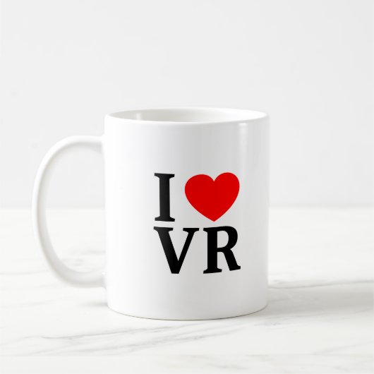 I ❤️ VR I LIEBE VR I HERZEN VR KAFFEETASSE (Links)