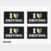 I Wakaba [Herz/Liebe] Rechteckiger Aufkleber (Blatt)