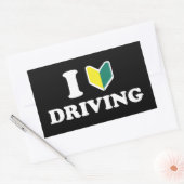 I Wakaba [Herz/Liebe] Rechteckiger Aufkleber (Umschlag)