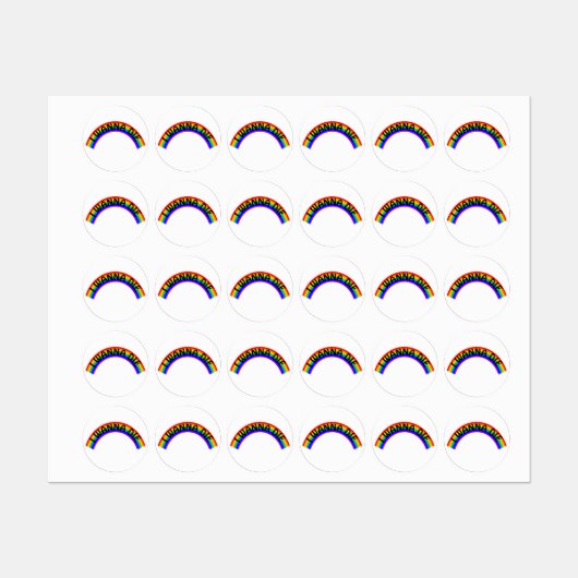 I Wanna Die - Rainbow Etiketten (Blatt)