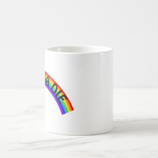I Wanna Die - Rainbow Kaffeetasse (Mittel)