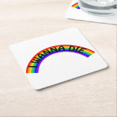 I Wanna Die - Rainbow Rechteckiger Pappuntersetzer (angewinkelt)