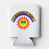 I Wanna Die - Regenbogen Lächeln Sun Dosenkühler (Rückseite)