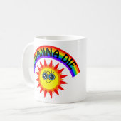 I Wanna Die - Regenbogen Lächeln Sun Kaffeetasse (Vorderseite Links)