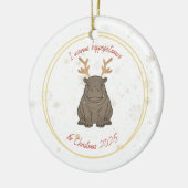 I Wanna Hippopotamus Reindeer for Christmas 2025  Keramik Ornament (Links)
