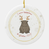 I Wanna Hippopotamus Reindeer for Christmas 2025  Keramik Ornament (Hinten)