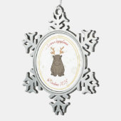 I Wanna Hippopotamus Reindeer for Christmas 2025  Schneeflocken Zinn-Ornament (Rechts)