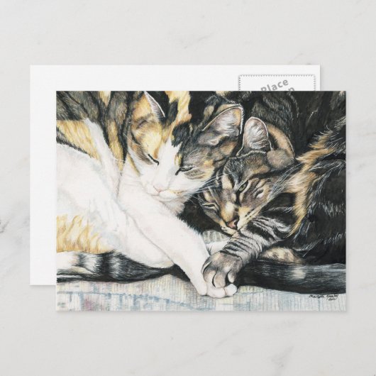 "I Wanna Hold your Paw" Cat Art Postcard Postkarte (Vorne/Hinten)
