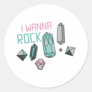 I Wanna Rock Runder Aufkleber