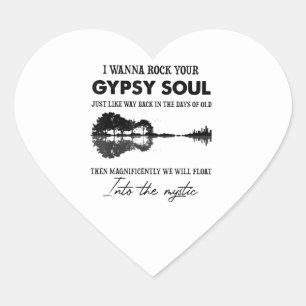 I Wanna Rock Your Sinti und Roma Soul Hippie Guita Herz-Aufkleber