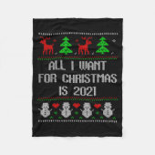 I Want 2020 All Done Ugly Christmas Sweater 2020 F Fleecedecke (Vorderseite)