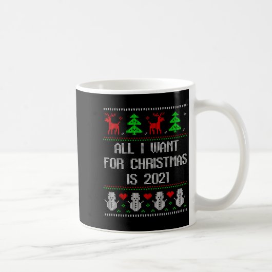 I Want 2020 All Done Ugly Christmas Sweater 2020 F Kaffeetasse (Rechts)