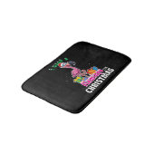 I want a Flamingo for christmas pink Flamenco Badematte (Schrägansicht)