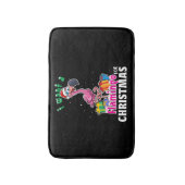 I want a Flamingo for christmas pink Flamenco Badematte (Vorderseite Vertikal)