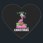 I want a Flamingo for christmas pink Flamenco Herz-Aufkleber<br><div class="desc">I want a Flamingo for christmas pink Flamenco</div>